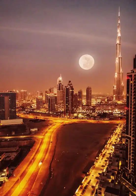 Neu Fototapeten Länder und Städte Night Dubai