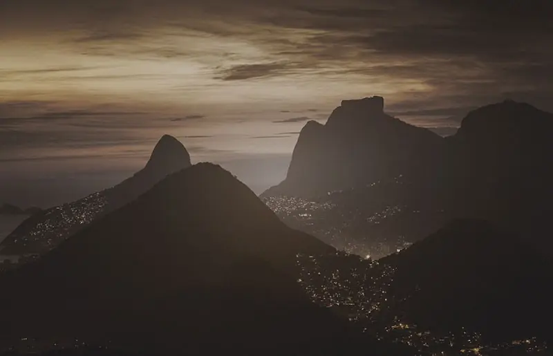 Fototapeten Berge und Wälder Night Rio De Janiero Echt