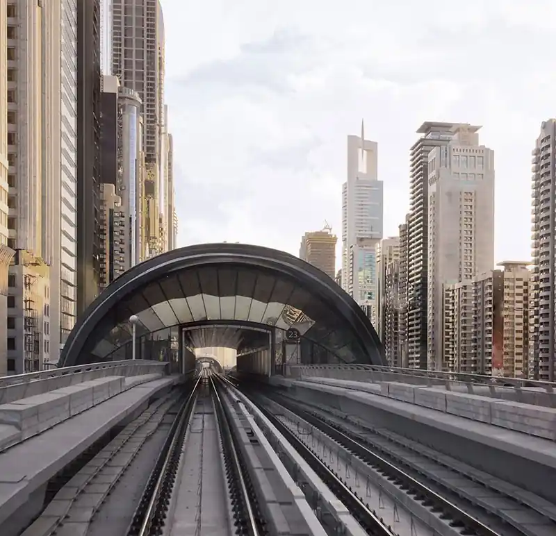 Nur Heute Fototapeten Gebäude und Türme Dubai Railway