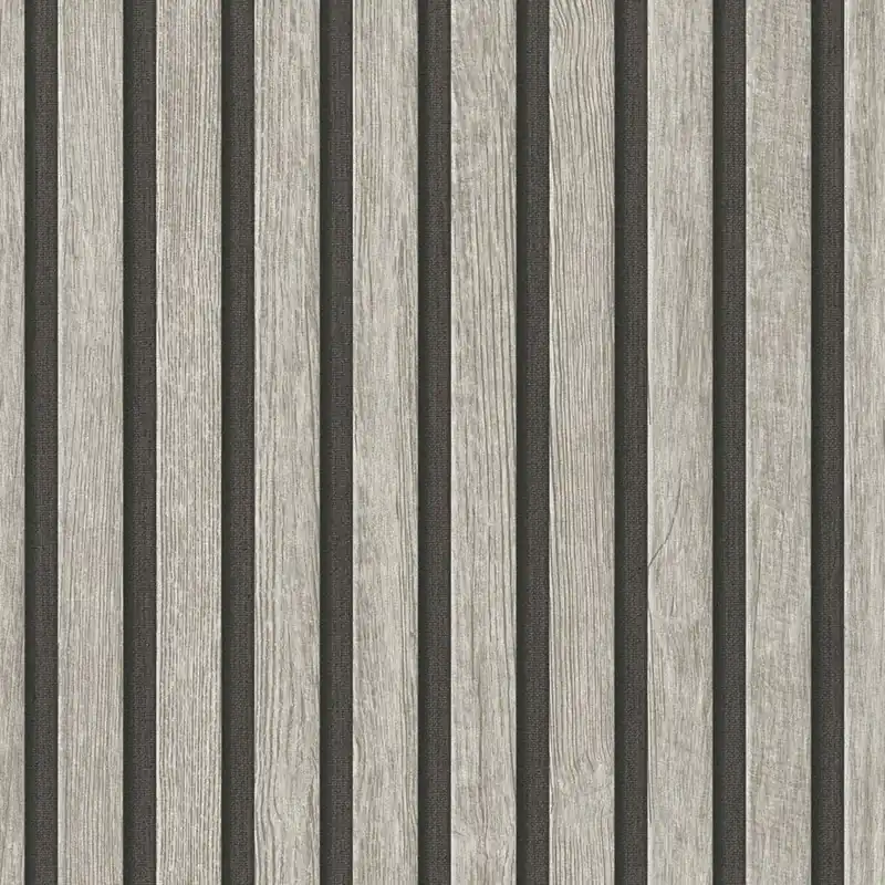 A.S. Creation Holzpaneele Lamellen 391092 Vliestapete Streifen 0.53 x 10.05 m Grau Highlight