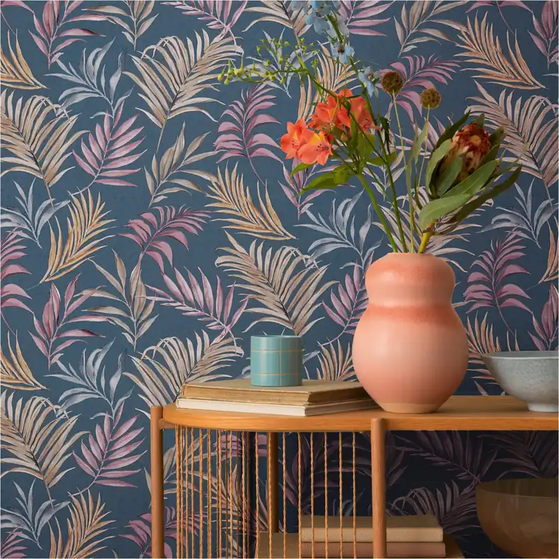 Preisreduziert Vliestapete 791085 Blau Dschungel Palmenblätter CosmoLiving by Cosmopolitan A.S. Creation