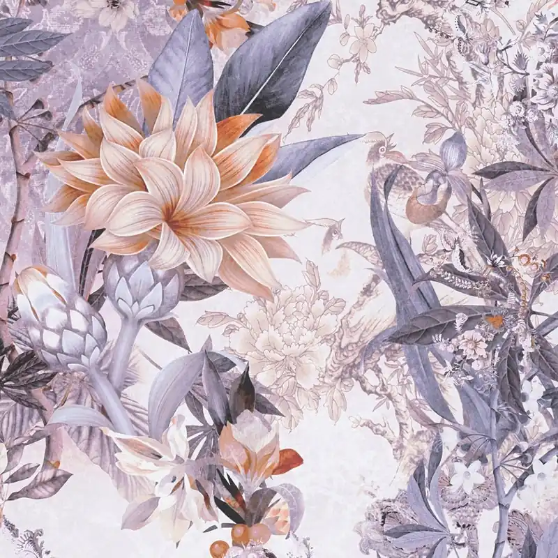 A.S. Creation Dream Flowery 381772 Vliestapete Blumenoptik 0.53 x 10.05 m Grau Weiß Schneller Versand