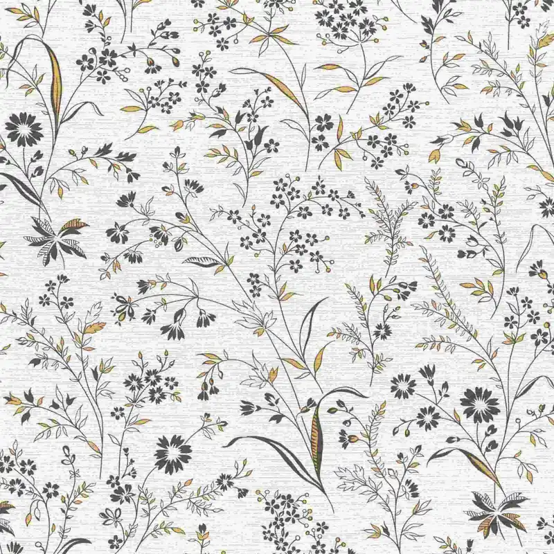 Ausverkauf Rasch Vliestapete Symphony 869408 0.53 x 10.05 m Blumen Floral Wei Schwarz