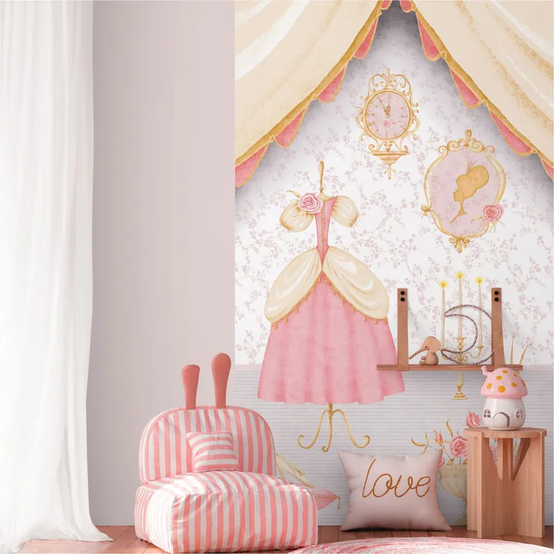 Highlight Fototapete Kinderzimmer 770661 Creme Grau Muster Motive Lilly & Luis Prinzessin A.S. Création