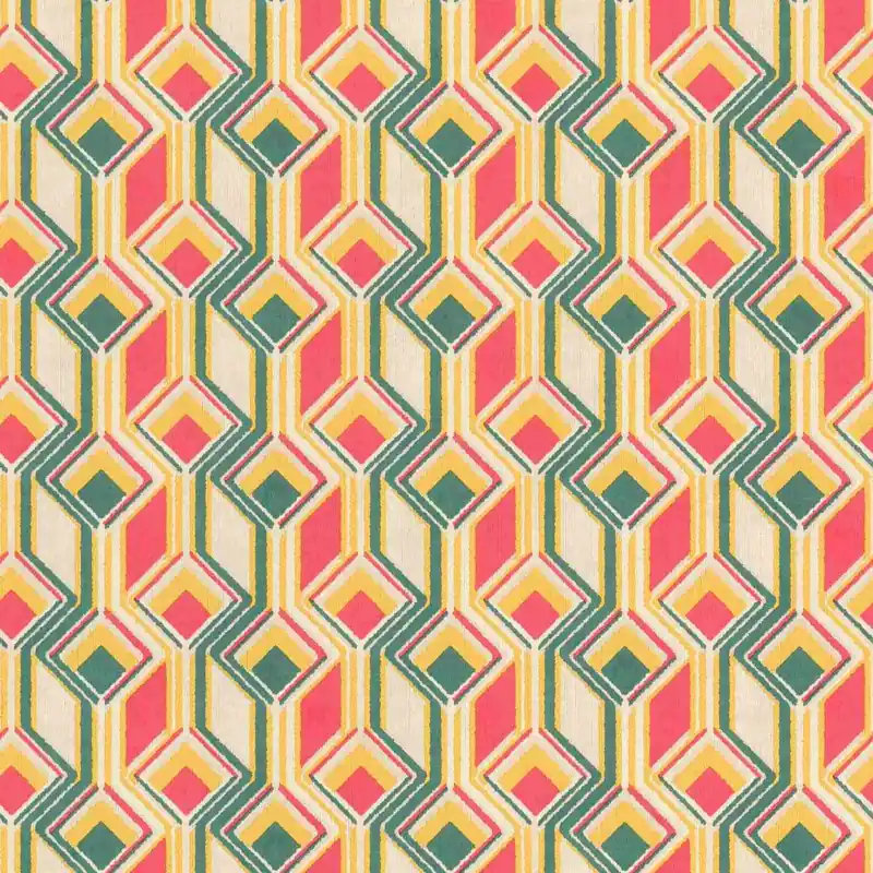 Preiswert Rasch Indian Style 746549 Vliestapete Geometrisch 0.53 x 10.05 m Grün Pink