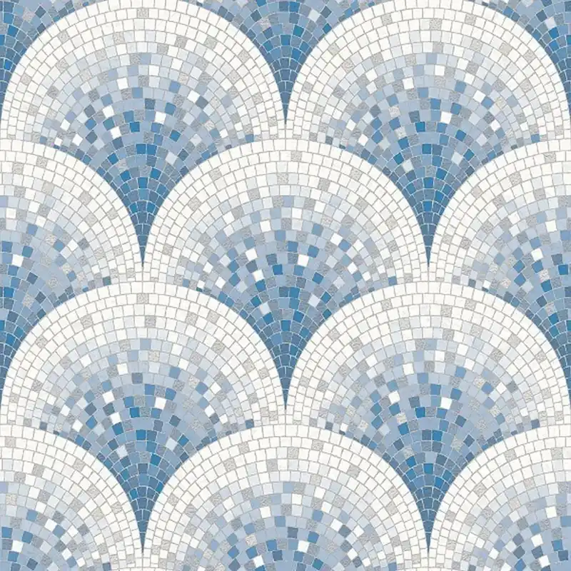 DesignID Beaux Arts 2 220046 Vliestapete Steinoptik 0.53 x 10.05 m Blau Zertifiziert