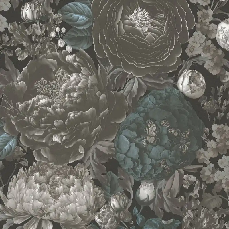 Vliestapete 399792 Schwarz Grau Blau Blumen Floral Michalsky 6 A.S. Creation Nur Für Kurze Zeit