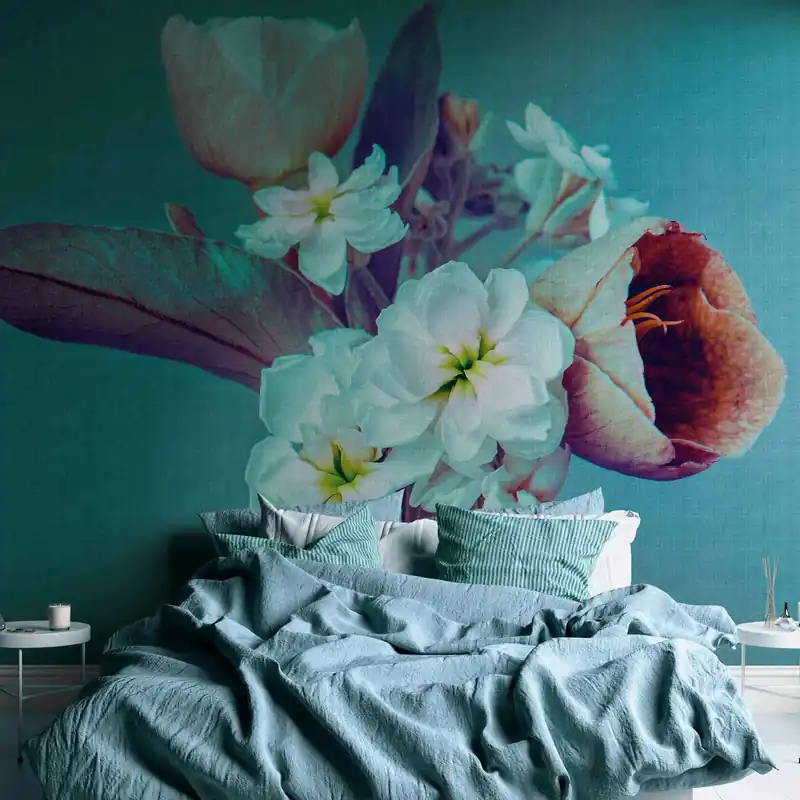 Mega-Angebot A.S. Creation Fototapete The Wall 382691 Ein Motiv pro Rolle Blumenoptik Blau