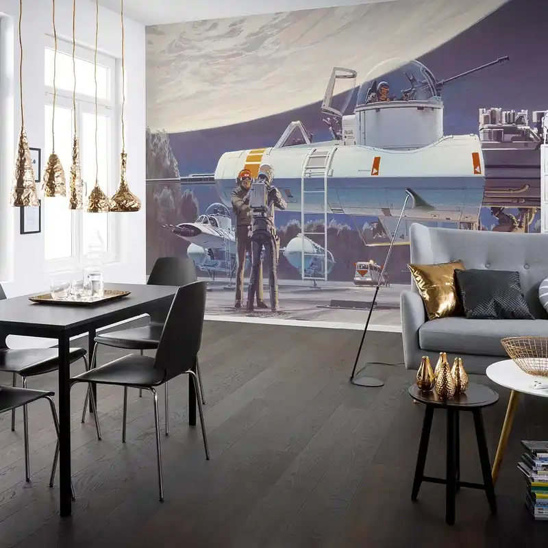 Aktuell Komar Fototapete Star Wars Yavin Y-Wing 250 x 500 cm Vlies Yavin Y-Wing Tanken Raumschiff Treibstoff