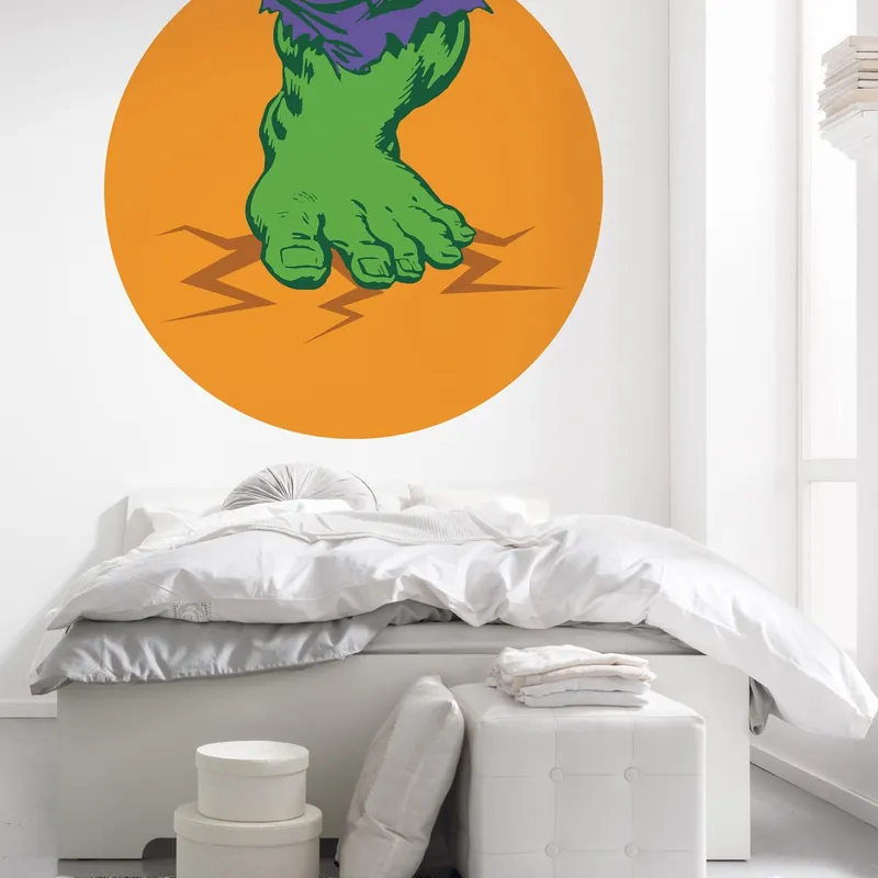 Finale Aktion Komar Fototapete Marvel Avengers Hulk‘s Foot Pop Art 125 x 125 cm Vlies Selbstklebend Superhelden
