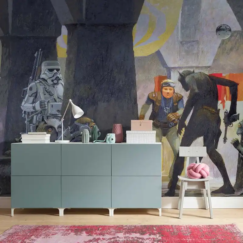 Finale Aktion Komar Fototapete Star Wars Mos Eisley Streets 250 x 500 cm Vlies Raumhafen Schurken Ganoven