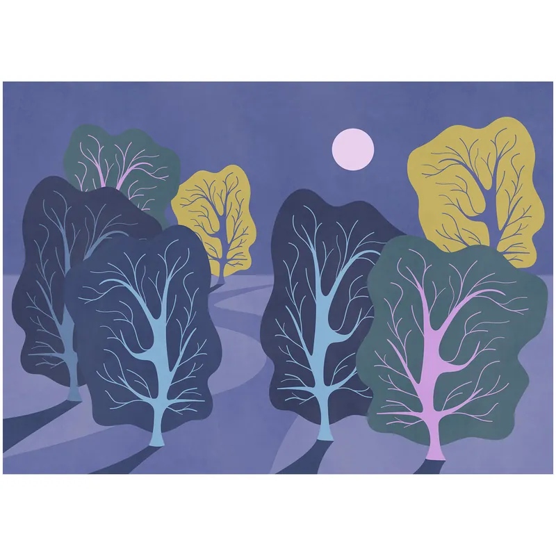 Beliebt Komar Fototapete - Purple Nights - 250 x 350 cm - Vlies Digitaldruck - Modern