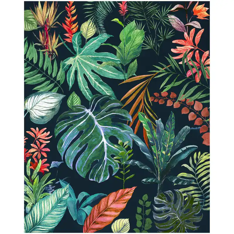 Sichere Zahlung Komar Fototapete - Colourful Leaves - 250 x 200 cm - Vlies Digitaldruck - Mediterran Modern
