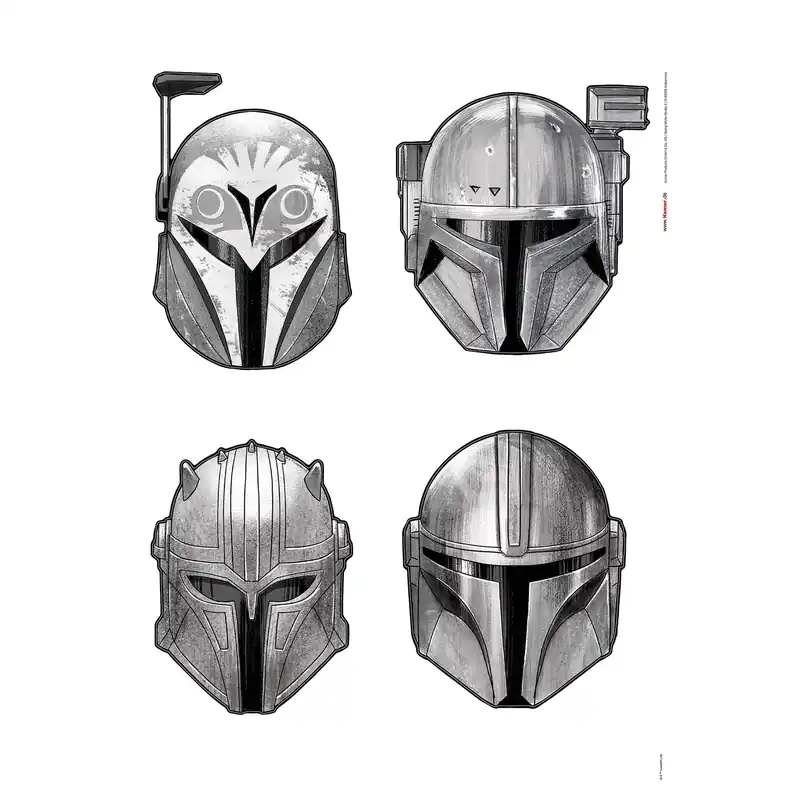 Komar Wandtattoo - Star Wars The Mandalorian Helmets - 70 x 50 cm - Wandsticker Selbstklebend Top-Angebot