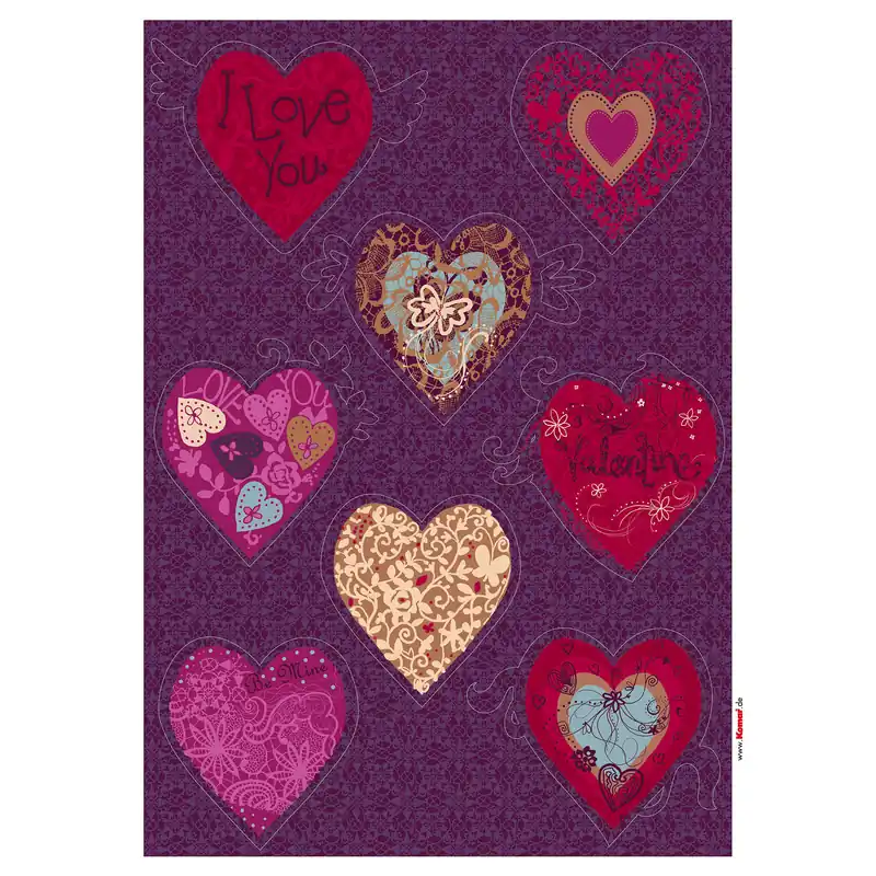 Mega-Angebot Komar Wandtattoo - Valentine - 70 x 50 cm - Wandsticker Selbstklebend - Klassisch