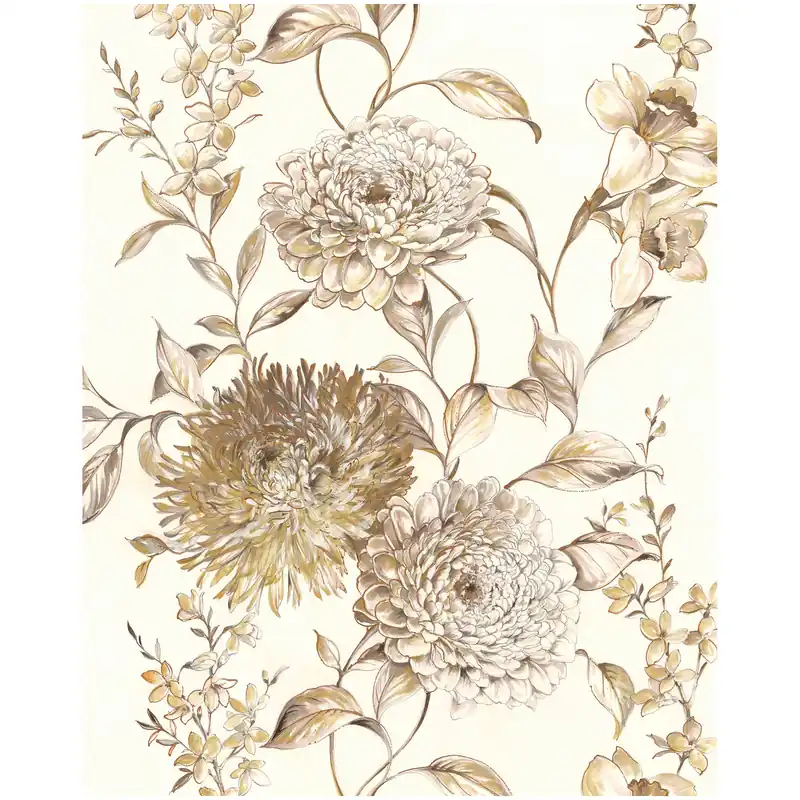 Komar Fototapete - Vintage Chrysanthemum - 250 x 200 cm - Vlies Digitaldruck - Modern Saisonangebot