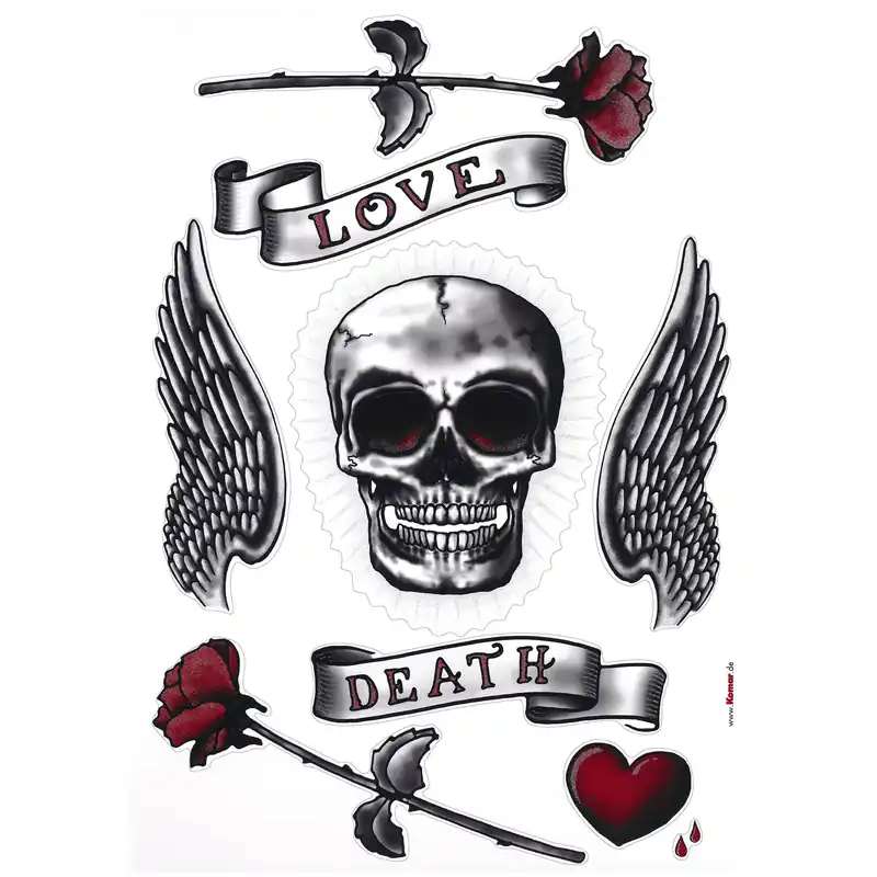 Aktuell Komar Wandtattoo - Calavera - 70 x 50 cm - Wandsticker Selbstklebend - Modern