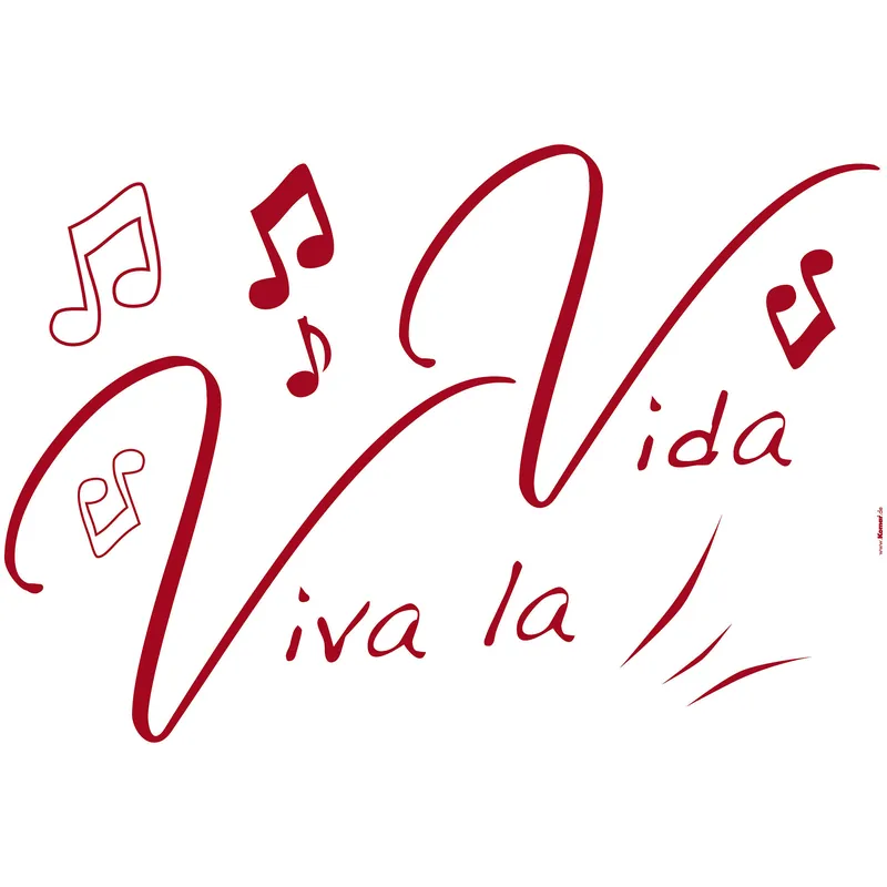 Nur Für Kurze Zeit Komar Wandtattoo - Viva la Vida - 70 x 100 cm - Wandsticker Selbstklebend - Modern