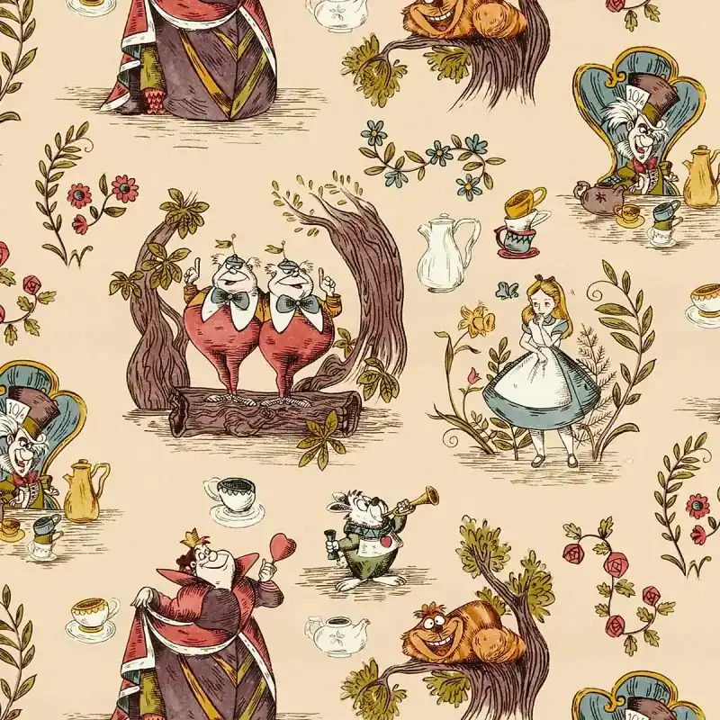 Schneller Versand Stoff Alice In Wonderland Sanderson