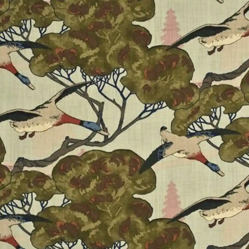 Preisreduziert Stoff Flying Ducks Mulberry