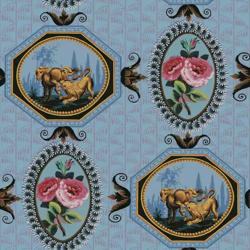 Neuheit Tapete Roses Camée Papier français
