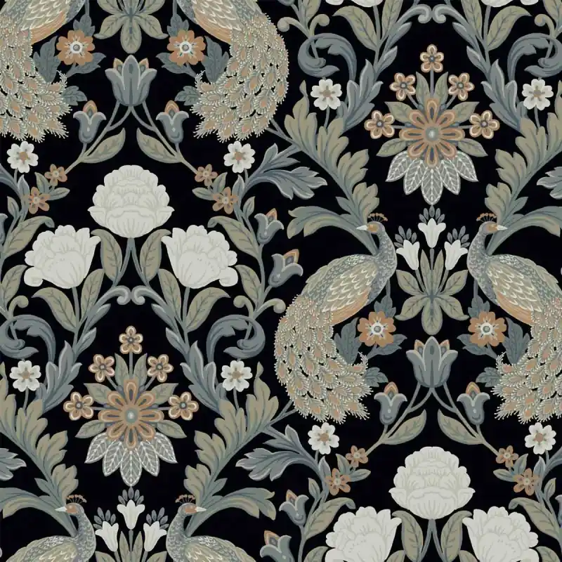 Tapete Paons Floral Classique Initiales Neu