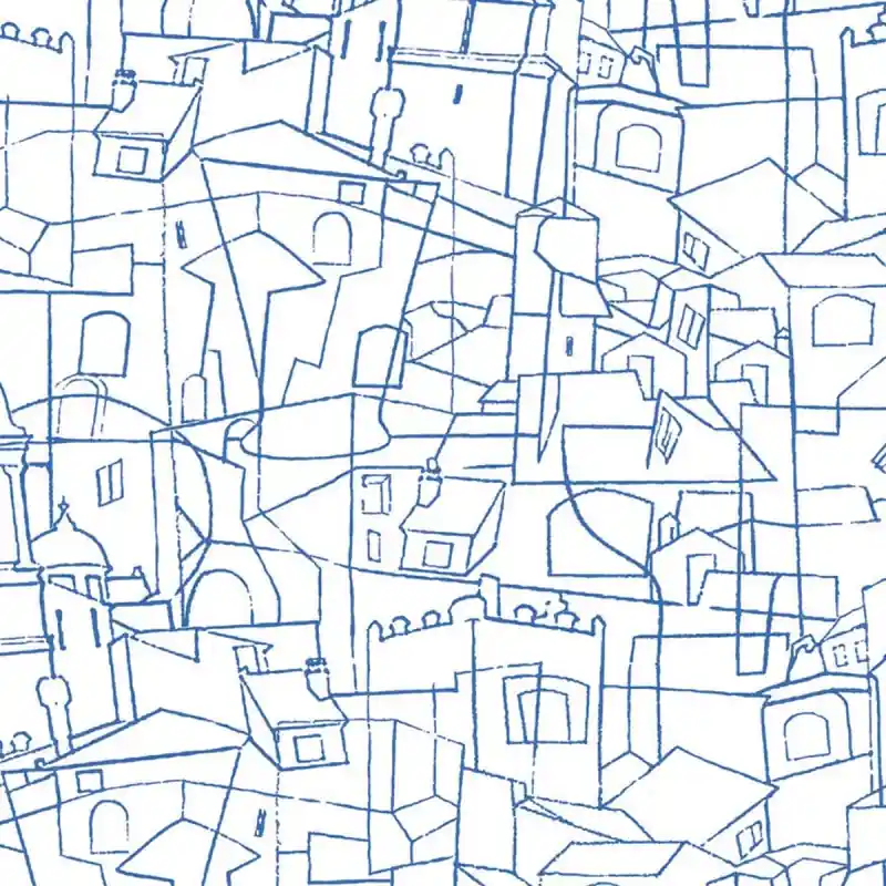 Selbstklebende Tapete Cubist Cityscape York Wallcoverings Expressversand