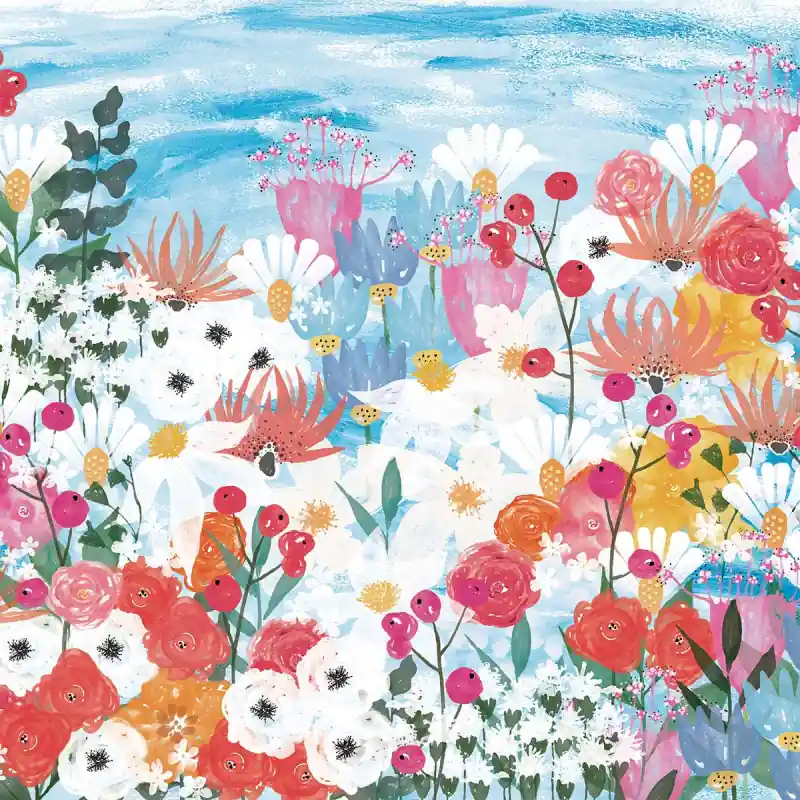 Markenprodukt Panoramatapete Jardin Fleuri Les Dominotiers