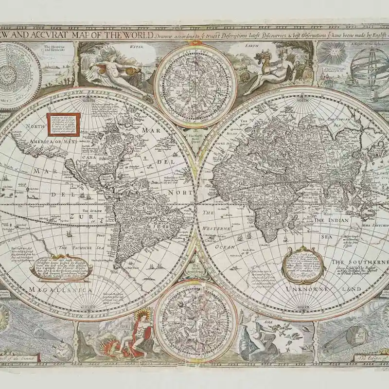 Sonderaktion Panoramatapete Historical Map Linen Coordonné