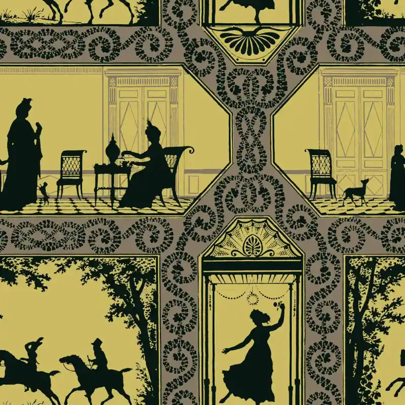 Tapete Silhouettes Original Papier français Echt