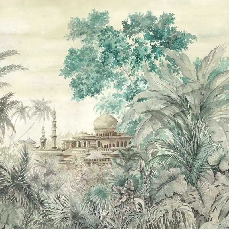 Panoramatapete Taj Mahal Linen Coordonné Schnäppchen