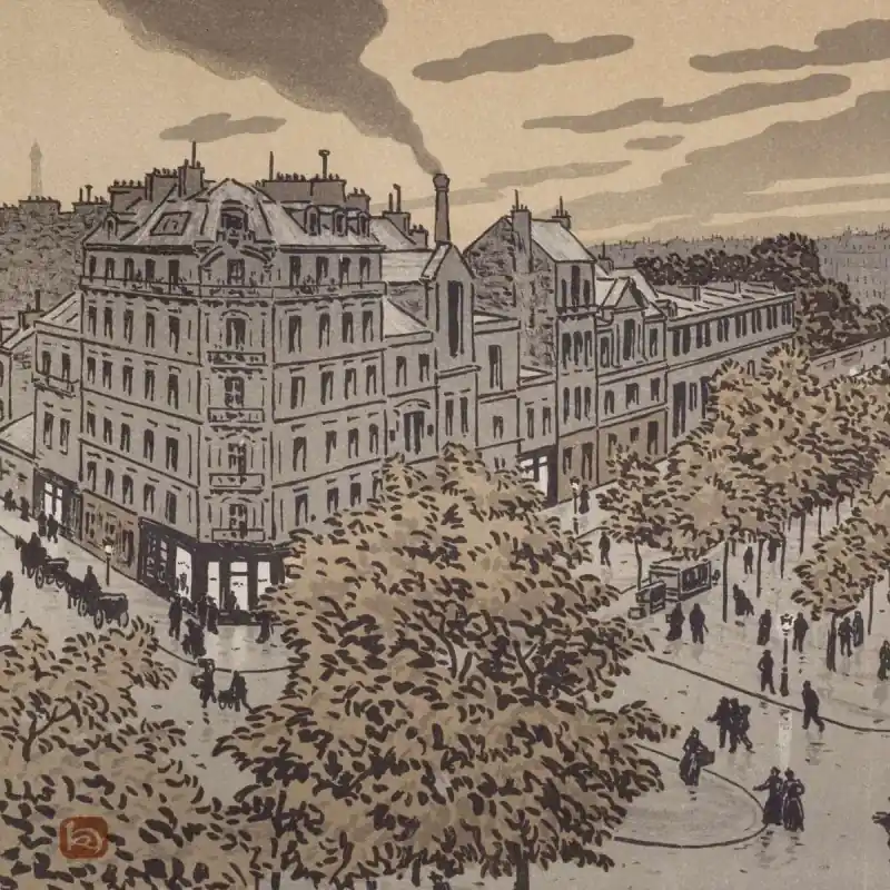 Panoramatapete Boulevard de Clichy Etoffe.com x Agence Musées Nationaux Versand Am Gleichen Tag