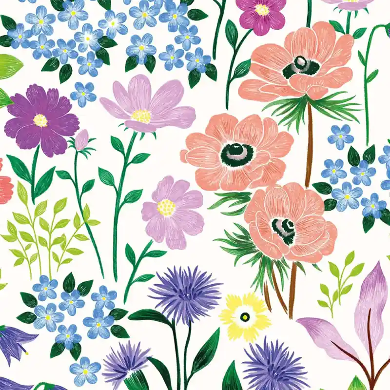 Versand Am Gleichen Tag Panoramatapete Petites Fleurs des Champs Nelly Koziel