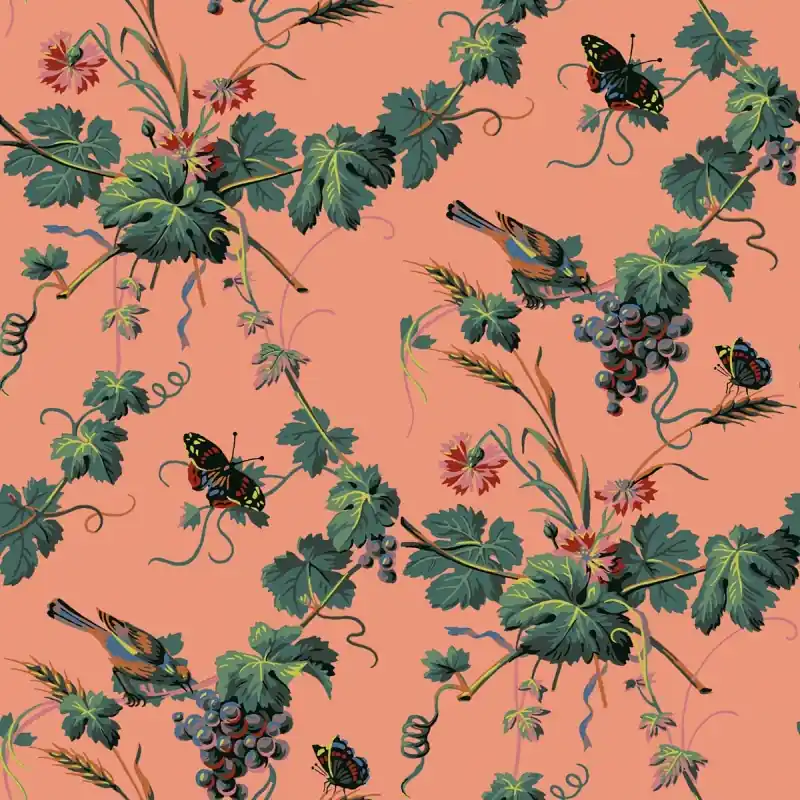 Markenprodukt Tapete La Treille aux Oiseaux Papier français