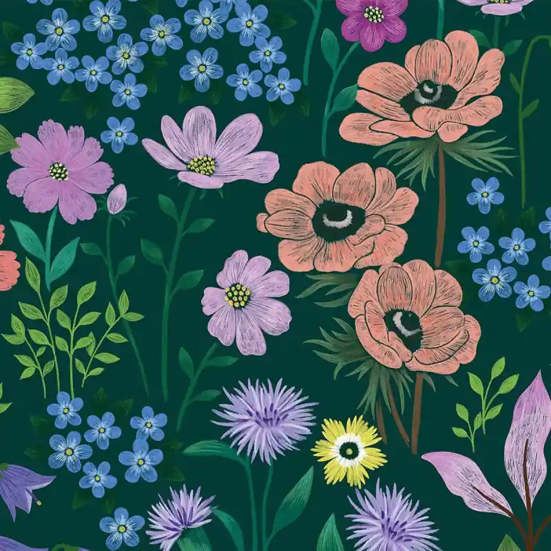 Neu Im Sortiment Panoramatapete Petites Fleurs des Champs Jeanne Koziel