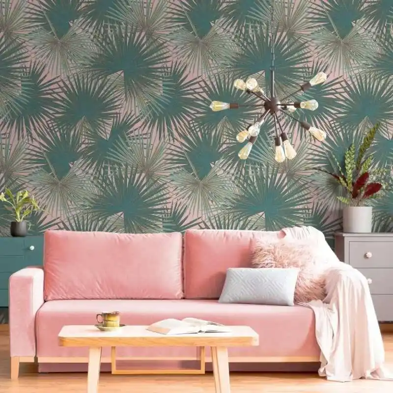 Rabatt Digitaldruck-Tapete Grün, Rosa livingwalls (1043790)