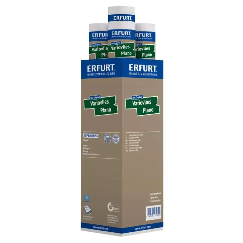 Top-Angebot ERFURT Variovlies Plano Superweiss 20 x 0,75 m, Karton (4 x Rolle)