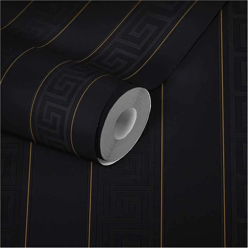 Sichere Zahlung Tapete Schwarz, Anthrazit, Gold, Kupfer VERSACE Satintapete (1023758)
