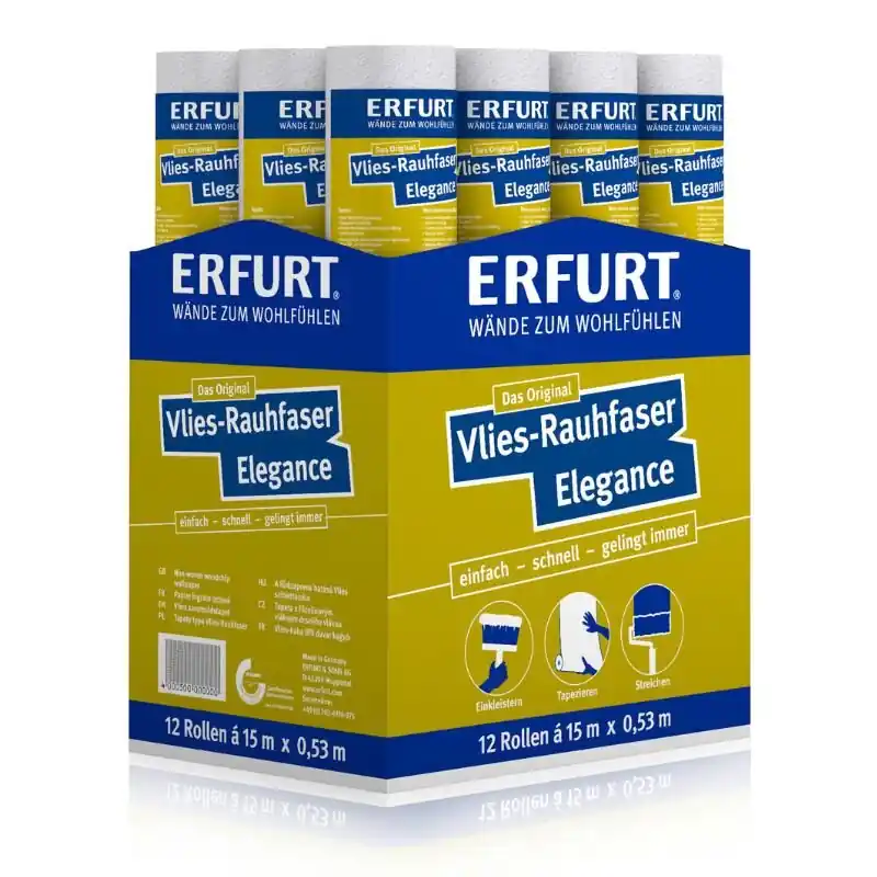 ERFURT Vlies-Rauhfaser Elegance, Karton 15 x 0,53 m (12 x Rolle) Top-Preis