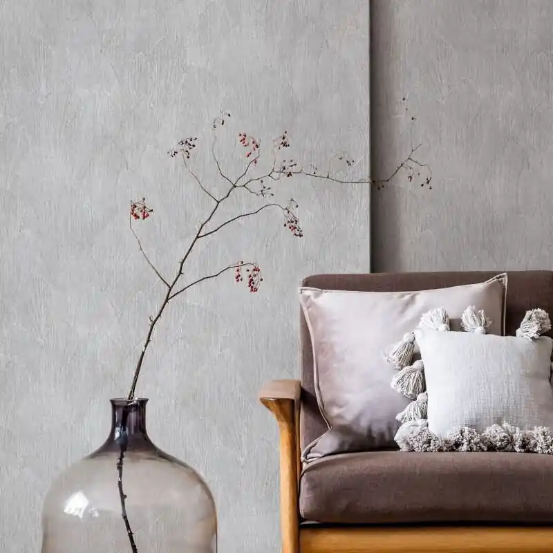 Vliestapete mit strukturiertes Blattmotiv grau Floral (KG-171423) Aktuell