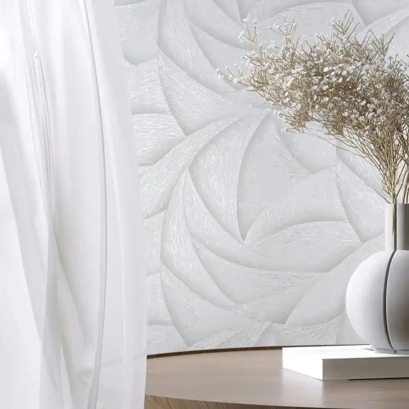 Vliestapete in Weiß 3D-Optik Wellen Grafisch Modern für Wohnzimmer Schlafzimmer Küche (KG-171434) Neue Ware