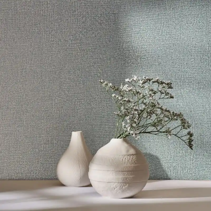 Billig Vliestapete in Blau Strukturiertes Textil Putzoptik Uni für Wohnzimmer Schlafzimmer Küche (KG-171450)