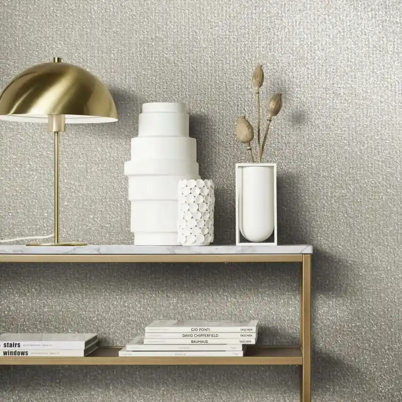 Vliestapete in Textiloptik mit grober Struktur beige Uni (KG-171518) Neue Ware