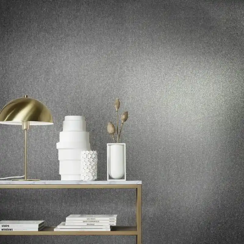 Vliestapete mit glänzendem Uni-Look anthrazit Metalloptik (KG-171531) Neu Im Sortiment