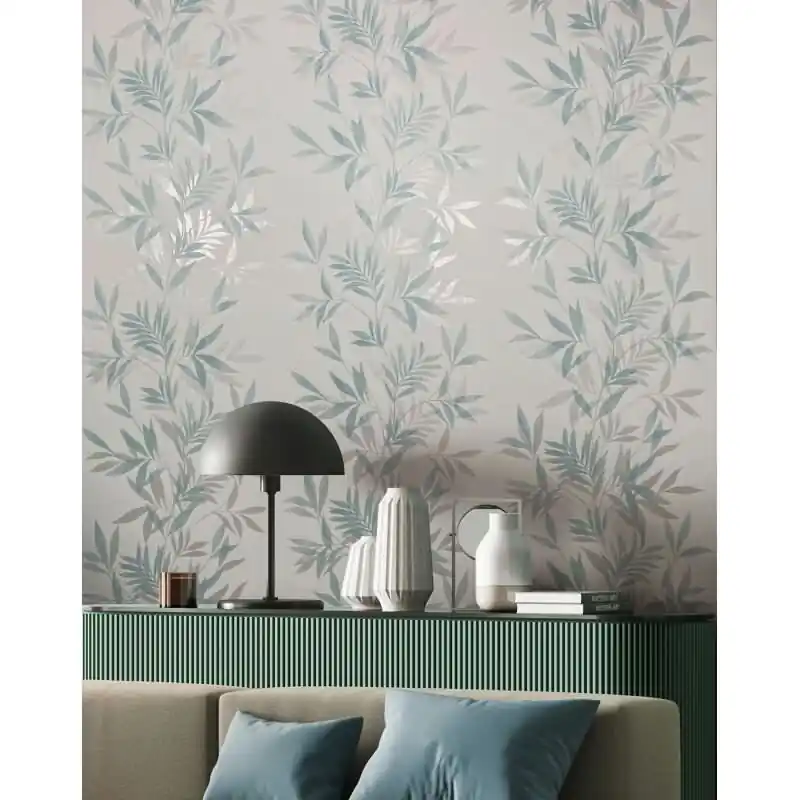 Vliestapete in weiß, grün Blattmotiv Blätteroptik Floral Natur (KG-171568) Billig