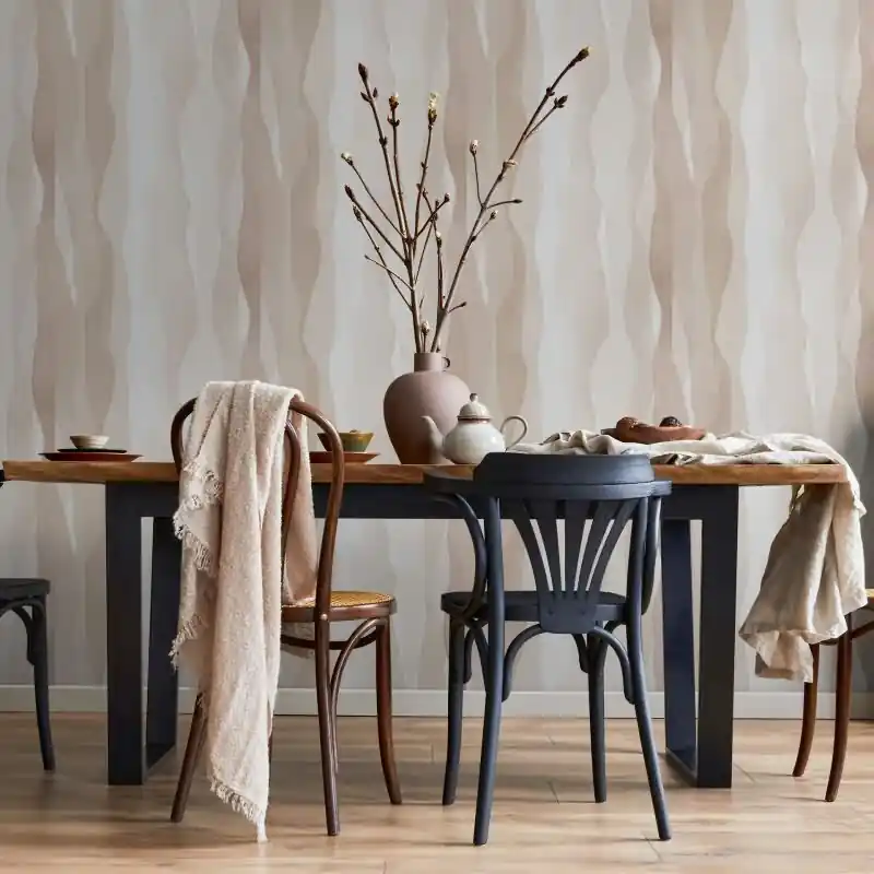 Direktkauf Vliestapete in Beige Grau Abstrakte Streifenoptik Grafisch Modern für Wohnzimmer Schlafzimmer Küche (KG-171594)