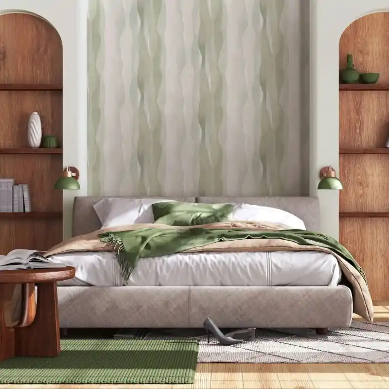 Highlight Vliestapete in Grün Abstrakte Streifenoptik Grafisch Modern für Wohnzimmer Schlafzimmer Küche (KG-171592)