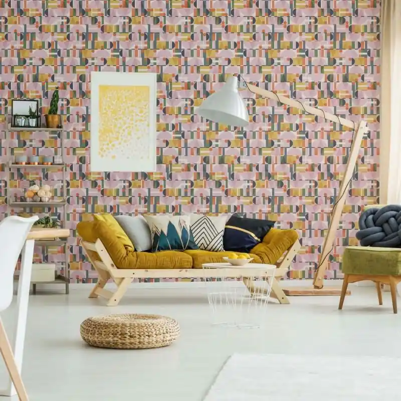 Vliestapete in Bunt Moderne Formen Grafisch Geometrisch für Wohnzimmer Schlafzimmer Küche (KG-171602) Billig