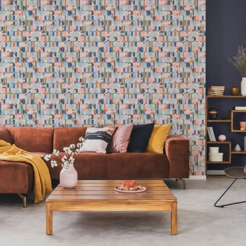 Meistverkauft Vliestapete in Grün Blau Orange Moderne Formen Grafisch Geometrisch für Wohnzimmer Schlafzimmer Küche (KG-171604)