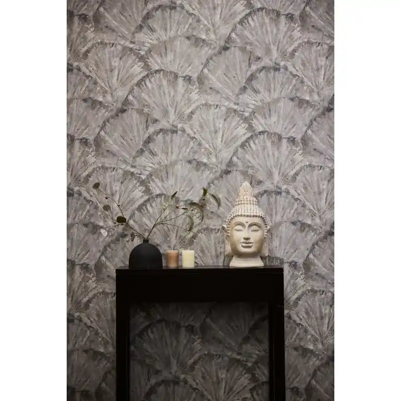 3D Tapete Beige Grau Tapete in Fächeroptik Struktur-Vliestapete (KG-171766) Preisreduziert